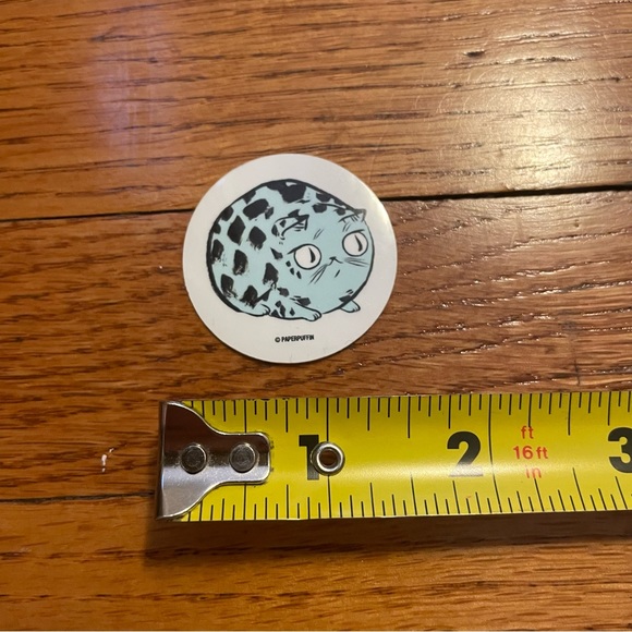 COPY - Round PaperPuffin Cat Sticker - Picture 2 of 2